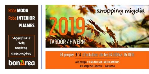 Vine al shopping migdia aquest 3 i 4 d’octubre!!!