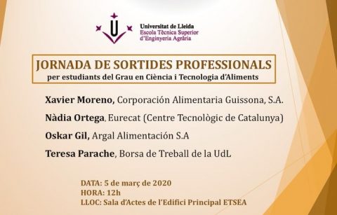 Jornada de sortides professionals per estudiants del Grau en Ciència i Tecnologia d’Aliments