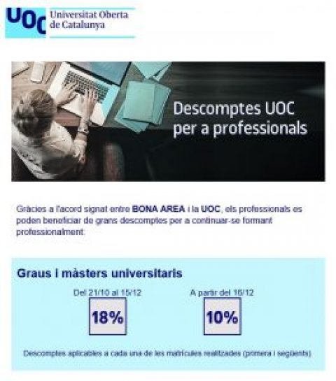 Descomptes UOC per a professionals de bonÀrea