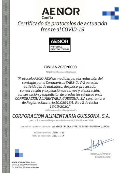 bonÀrea ha obtingut el certificat de protocols d’actuació front la COVID-19