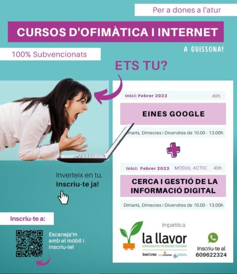 Iniciamos cursos de ofimática e internet en el espacio La Llavor de Guissona.