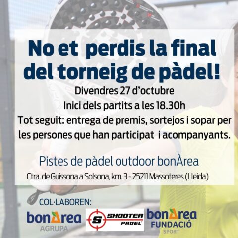 ¡Presentación de todas las parejas participantes al 2ª torneo de pádel de bonÀrea!